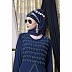 Party wear abaya with hand embroidery work- Navy blue